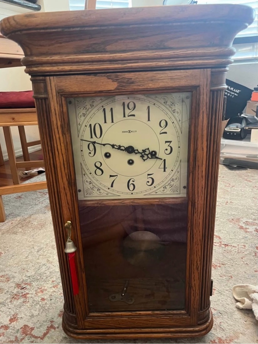 24" Working Howard Miller Westminster Chime Wall Clock Model 613-108 Excellent